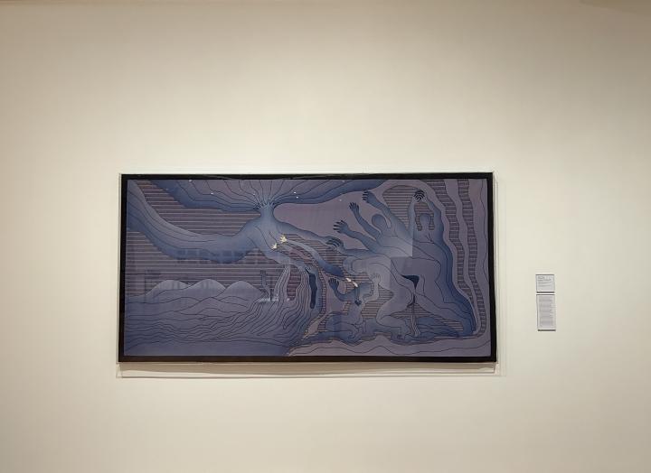 Artwork on wall of museum